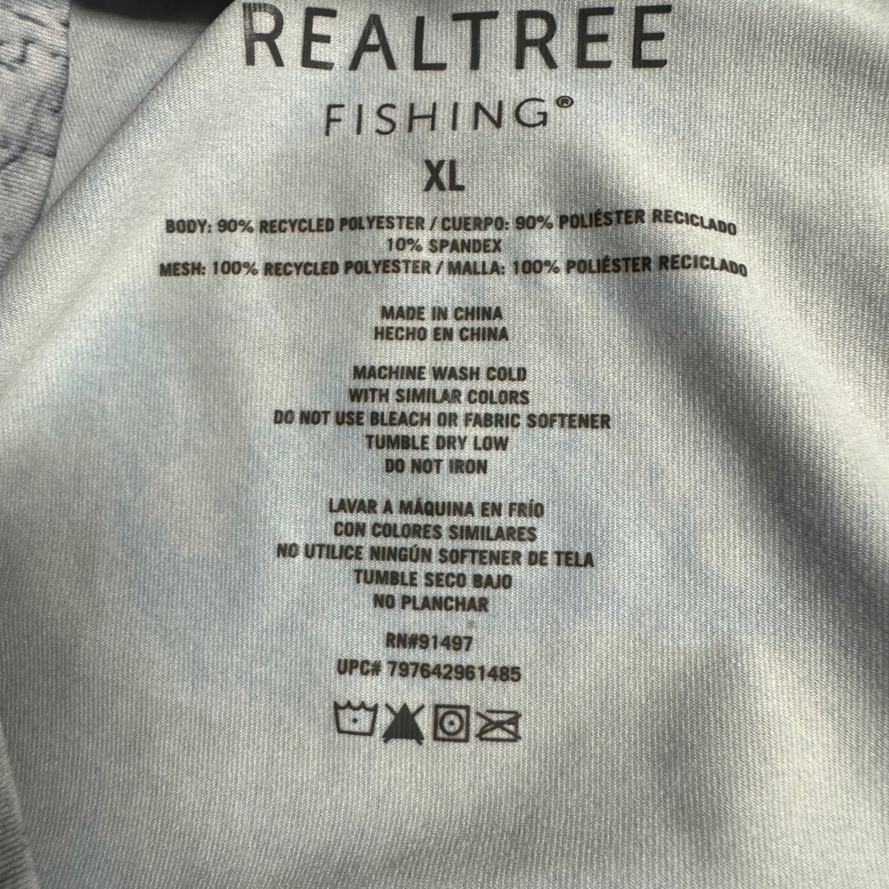Realtree Fishing Shirt Long Sleeve Performance Camo XL - Picture 8 of 10